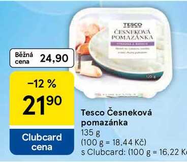 Tesco Česneková pomazánka, 135 g