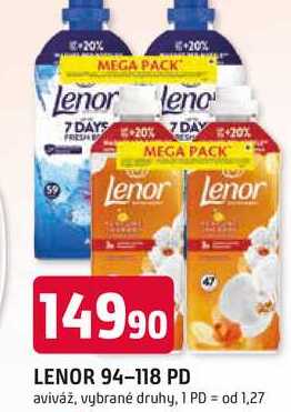 LENOR 94-118 PD aviváž, vybrané druhy