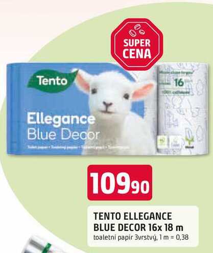 TENTO ELLEGANCE BLUE DECOR 16x 18 m toaletní papír 3vrstvý