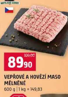 VEPŘOVÉ A HOVĚZÍ MASO MĚLNĚNÉ 600 g 