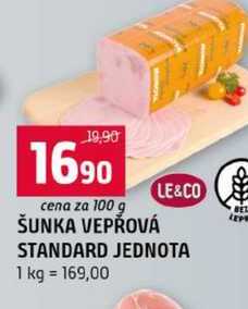 ŠUNKA VEPŘOVÁ STANDARD JEDNOTA 100g