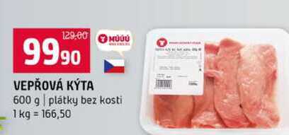 VEPŘOVÁ KÝTA 600 g plátky bez kosti 