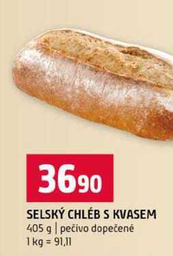 SELSKÝ CHLÉB S KVASEM 405 g pečivo dopečené