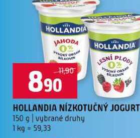 HOLLANDIA NÍZKOTUČNÝ JOGURT 150 g vybrané druhy