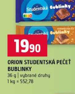ORION STUDENTSKÁ PEČEŤ BUBLINKY 36 g vybrané druhy