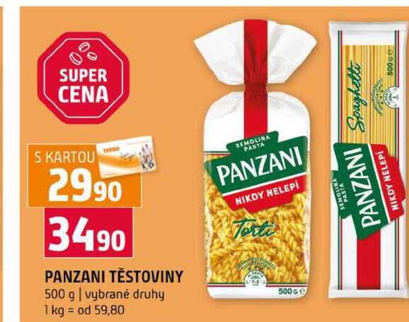 PANZANI TĚSTOVINY 500 g vybrané druhy