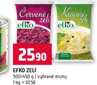 EFKO ZELÍ 500/450 g vybrané druhy