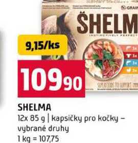 SHELMA 12x 85 g kapsičky pro kočky vybrané druhy 