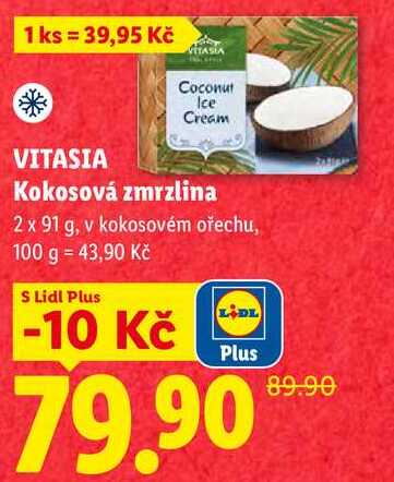 VITASIA Kokosová zmrzlina, 2 x 91 g