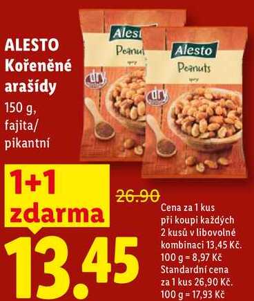 Alesto Kořeněné arašídy, 150 g