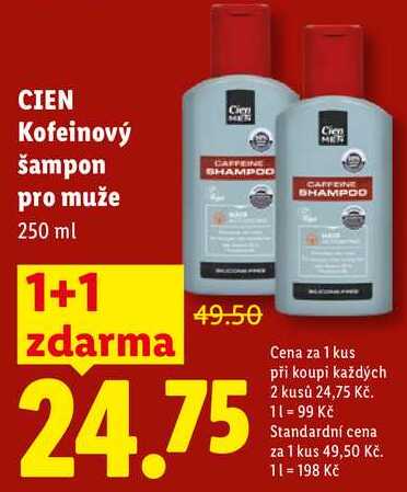 CIEN Kofeinový šampon pro muže, 250 ml Lidl