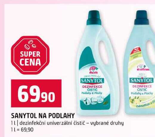 SANYTOL na Podlahy 1l dezinfekční univerzální čistič vybrané druhy Terno