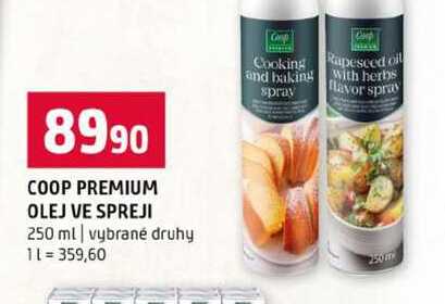 COOP PREMIUM OLEJ VE SPREJI 250 ml vybrané druhy 
