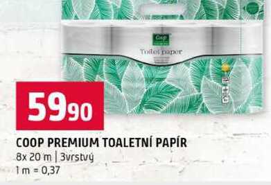 COOP PREMIUM TOALETNÍ PAPÍR 8x 20 m 3vrstvý Terno