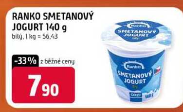 RANKO SMETANOVÝ JOGURT 140 g bily