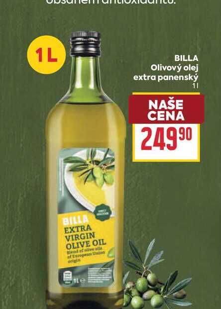 BILLA Olivový olej extra panenský 1l