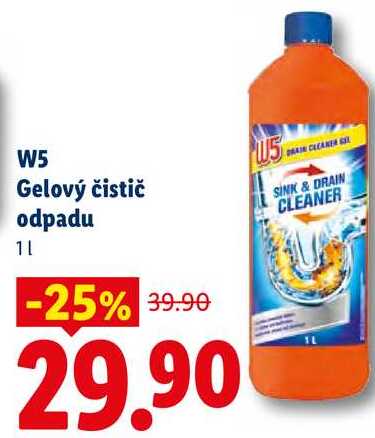 W5 Gelový čistič odpadu, 1 l Lidl