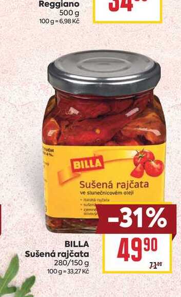 BILLA Sušená rajčata 280/150 g