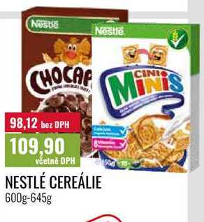 NESTLÉ CEREÁLIE, 600g-645g 