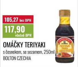 OMÁČKY TERIYAKI, s česnekem, se sezamem, 250ml