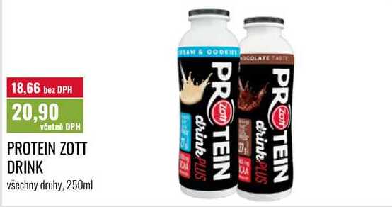 PROTEIN ZOTT DRINK, všechny druhy, 250ml