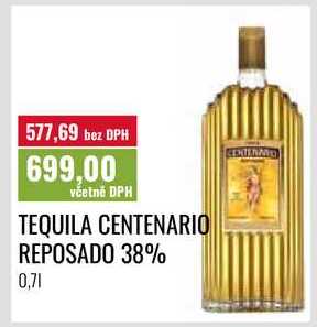 TEQUILA CENTENARIO REPOSADO 38%, 0,71 