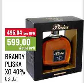 BRANDY PLISKA XO 40%, 0,71