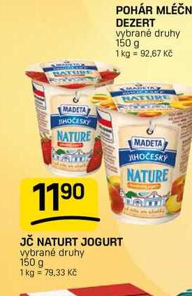 JČ NATURT JOGURT vybrané druhy 150 g