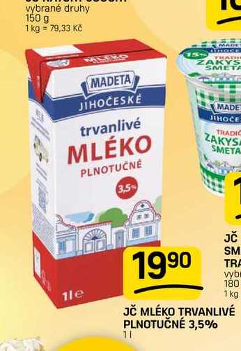 JČ MLÉKO TRVANLIVÉ PLNOTUČNÉ 3,5% 1l