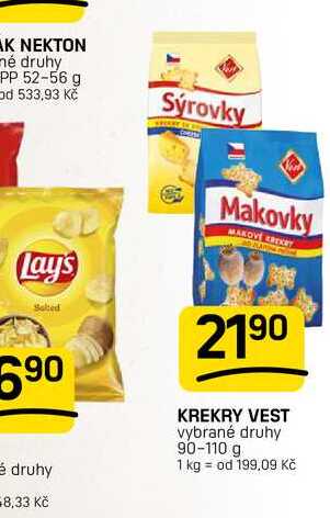 KREKRY VEST vybrané druhy 90-110 g 