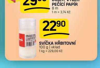SVÍČKA HŘBITOVNÍ 100 g l vklad FLOP
