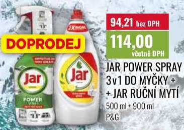 JAR POWER SPRAY 3v1 DO MYČKY +JAR RUČNÍ MYTÍ, 500 ml + 900 ml Ratio