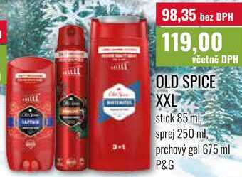 OLD SPICE XXL, stick 85 ml, sprej 250 ml, sprchový gel 675 ml Ratio