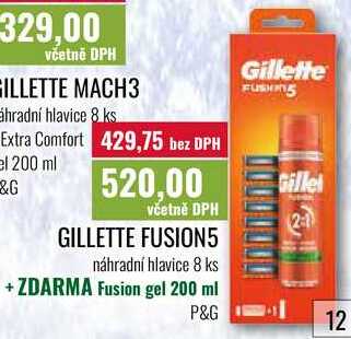 GILLETTE FUSION5 náhradní hlavice 8 ks + ZDARMA Fusion gel 200 ml  