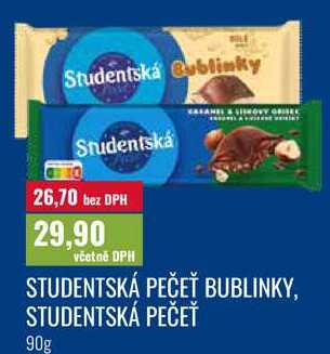 STUDENTSKÁ PEČEŤ BUBLINKY, STUDENTSKÁ PEČEŤ 90g