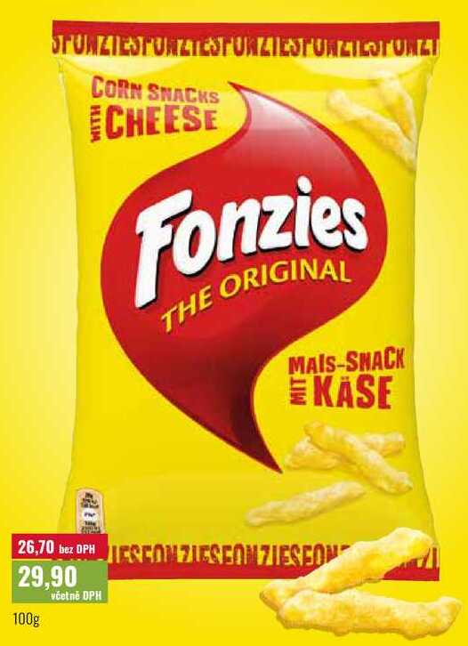 CORN SNACKS CHEESE Fonzies 100g 