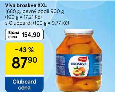 Viva broskve XXL, 1680 g. pevný podíl 900 g  