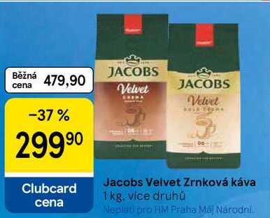 Jacobs Velvet Zrnková káva, 1 kg 