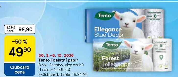 Tento Toaletní papír, 8 rolí, 3 vrstvy