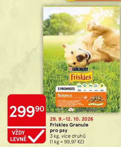 Friskies Granule pro psy, 3 kg, více druhů