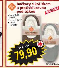 Bačkory s kožiškem a protiskluzovou podrážkou