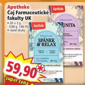 Apotheke Čaj Farmaceutické fakulty UK, 20x 2 g
