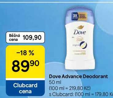 Dove Advance Deodorant, 50 ml Tesco