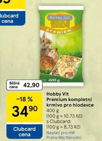 Hobby Vit Premium kompletní krmivo pro hlodavce, 400 g