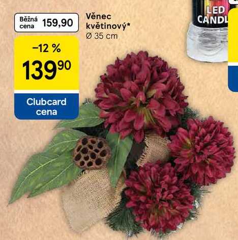 Věnec květinový, Ø 35 cm Tesco