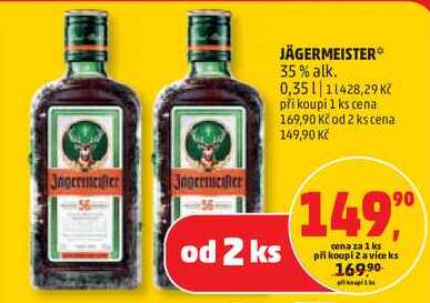 JÄGERMEISTER 35% alk., 0,35 l