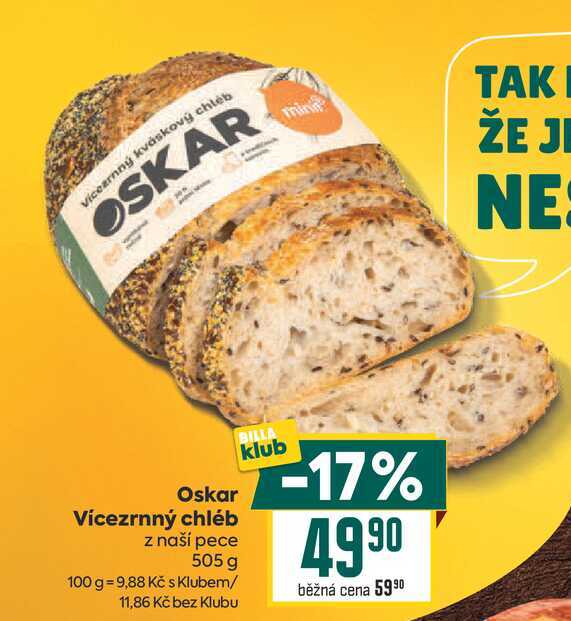 Oskar Vícezrnný chléb z naší pece 505 g