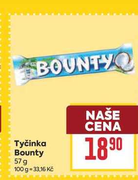 Tyčinka Bounty 57 g