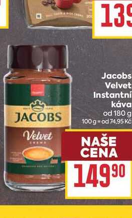 Jacobs Velvet Instantní Κάνα od 180 g 