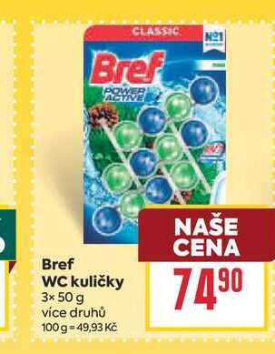 Bref WC kuličky 3x50 g BILLA